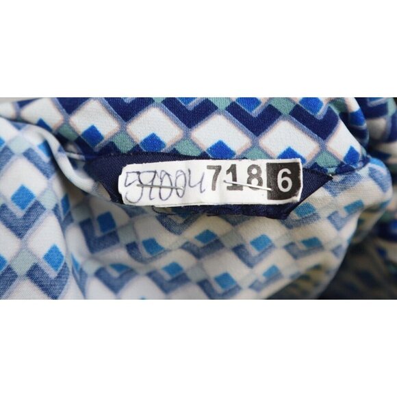 MAX EDITION - WOMEN'S BLUE PRINT BELTED SHIRT DRESS - SIZE PM - Picture 6 of 6